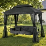 Huśtawka Ogrodowa CARMEN Szara/Czarna