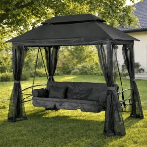 Huśtawka Ogrodowa CARMEN Szara/Czarna