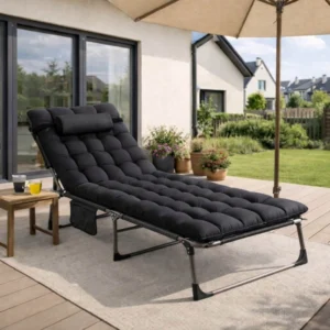 Leżak Ogrodowy Łóżko Polowe VENUS Szare