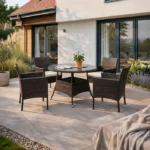 Zestaw Mebli Ogrodowych AZUL Brązowy/Beżowy