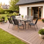 Zestaw Mebli Ogrodowych - Stół + 6 krzeseł - Czarny