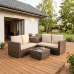 Zestaw Mebli Ogrodowych NEGRO Brązowy/Beżowy