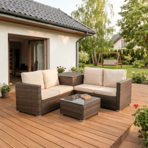 Zestaw Mebli Ogrodowych NEGRO Brązowy/Beżowy